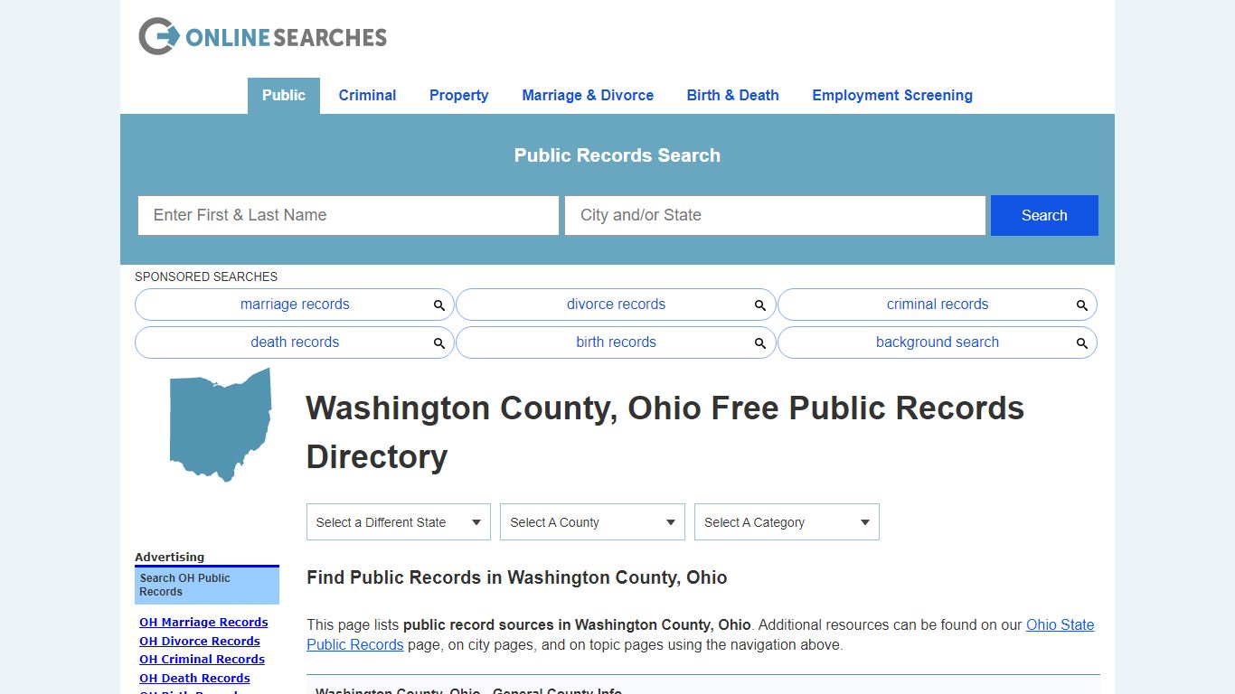 Washington County, Ohio Public Records Directory