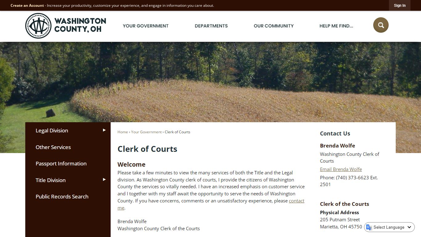 Clerk of Courts | Washington County, OH - Official Website